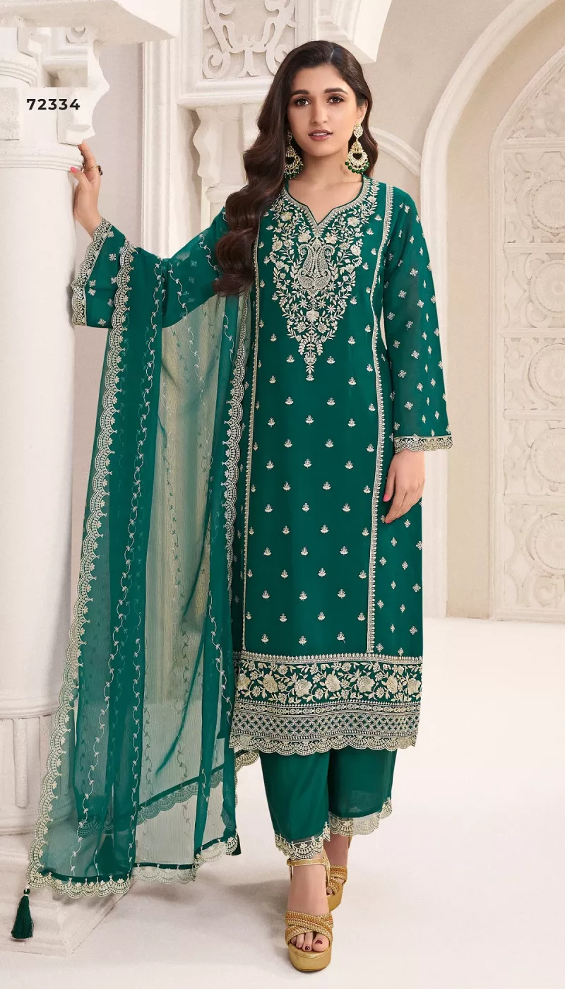 Naisha Hit 72331 To 72336 Embroidered Chiffon Salwar Suits Collection