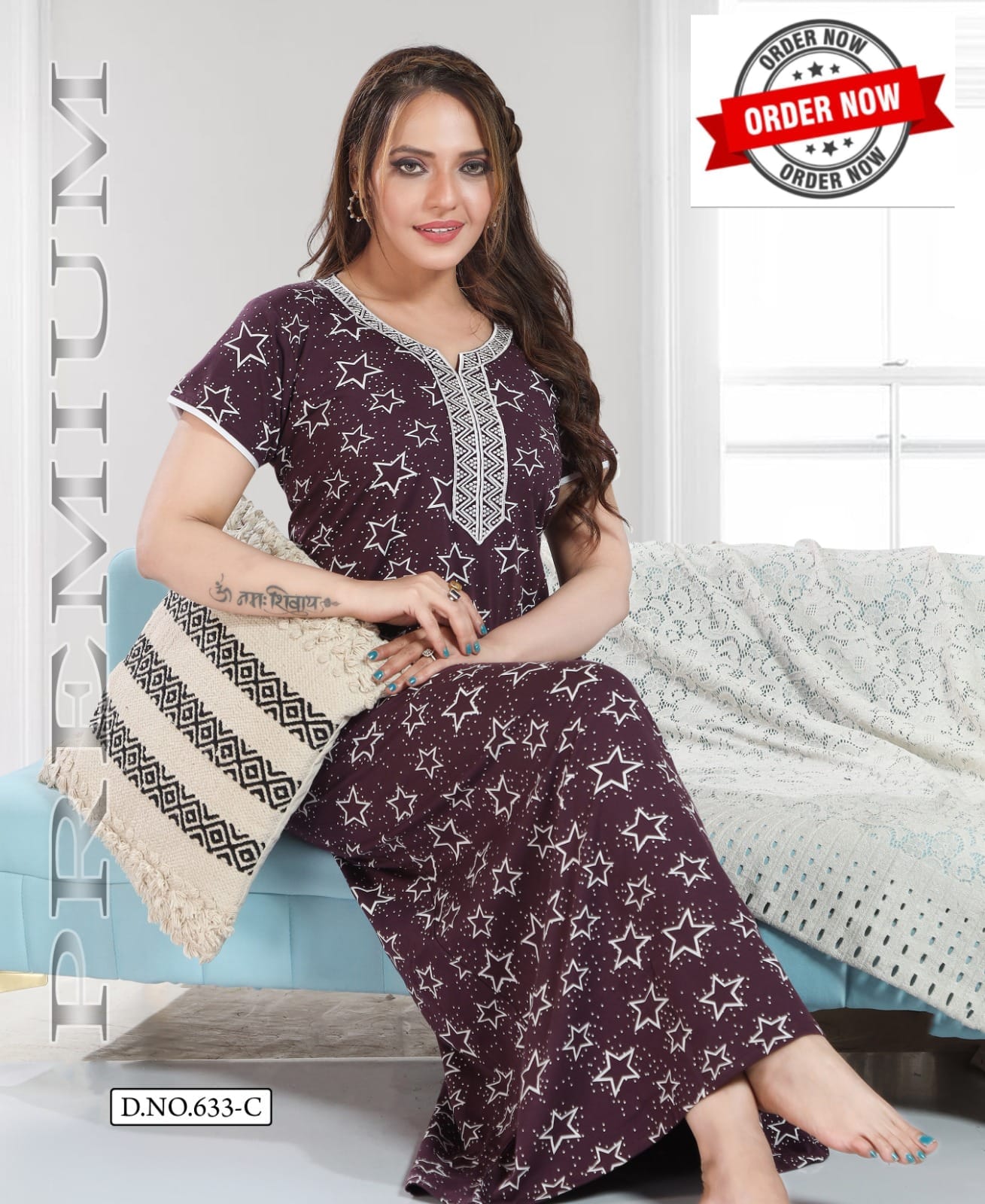 Summer Special Vol Pc 633 Hosiery Cotton Nighty Gown Collection