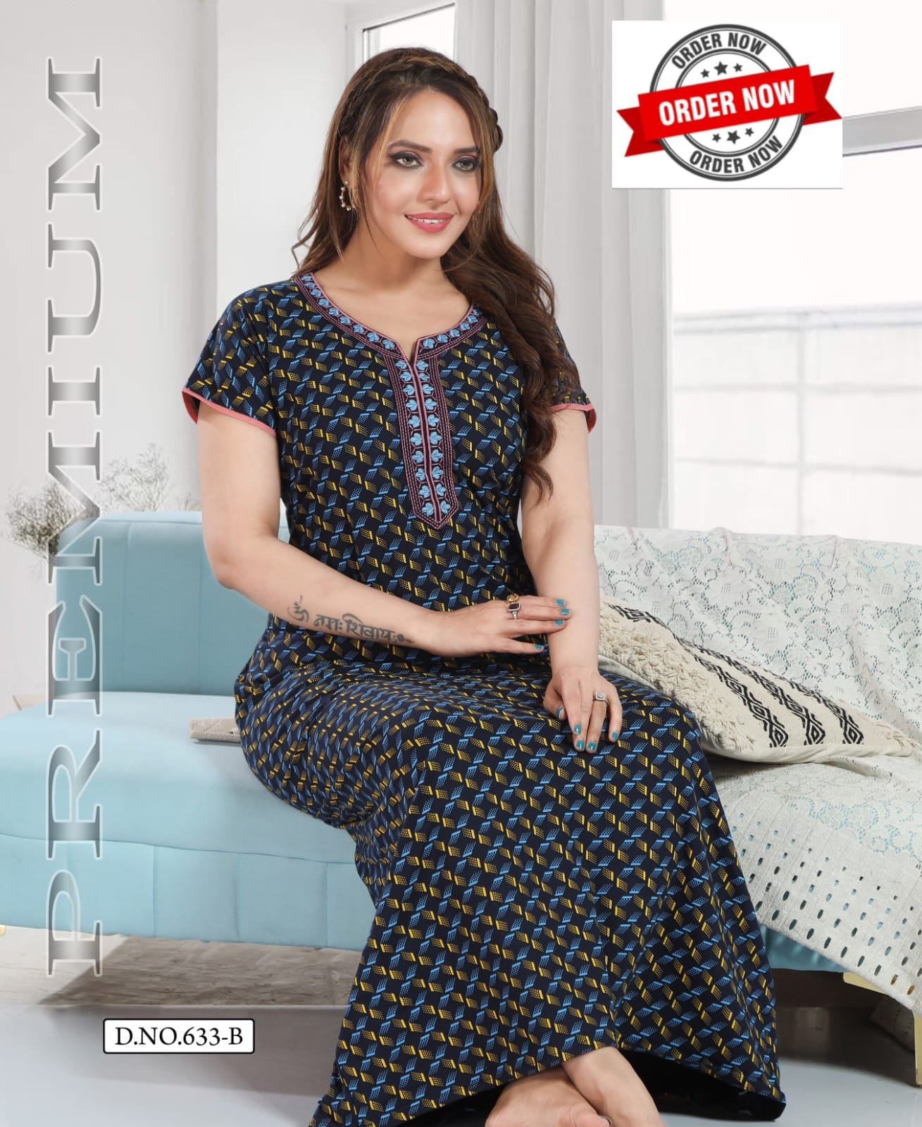 Summer Special Vol Pc 633 Hosiery Cotton Nighty Gown Collection