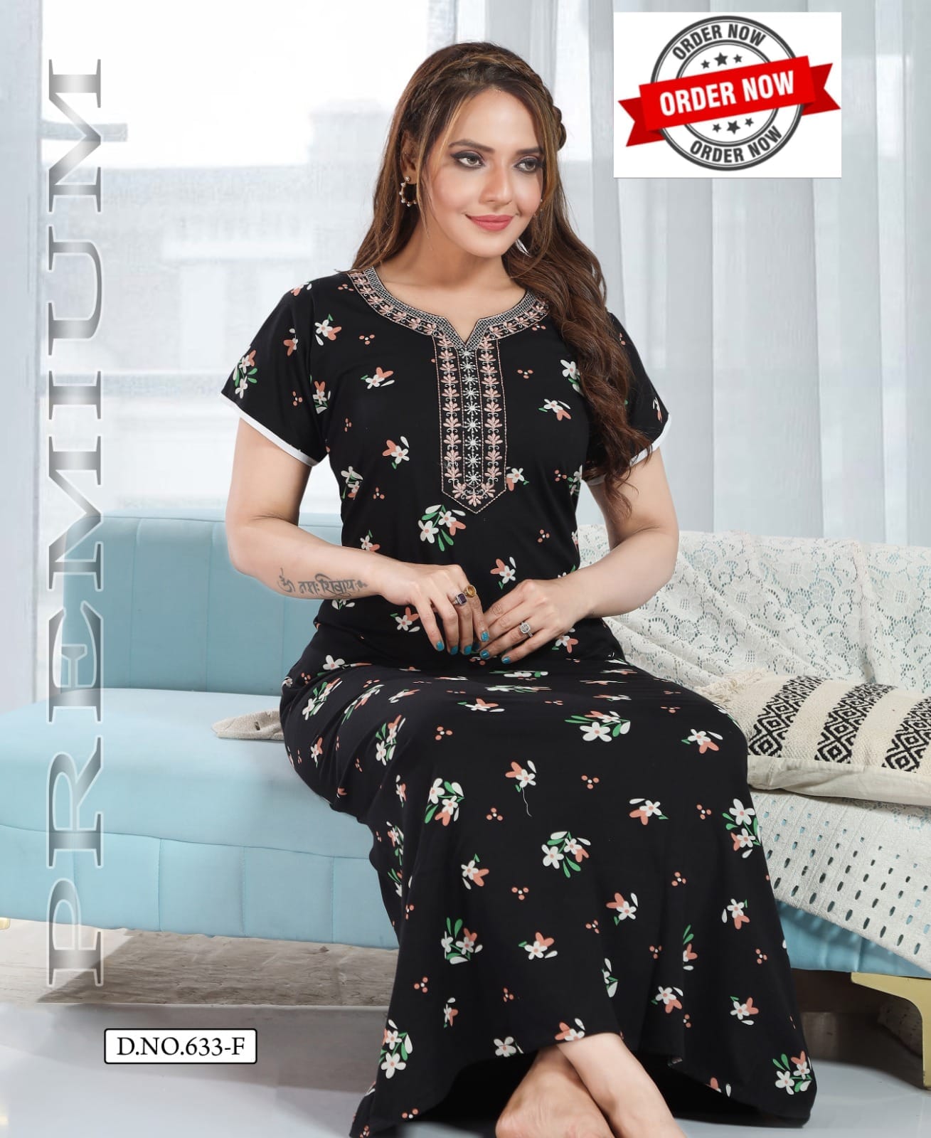 Summer Special Vol Pc 633 Hosiery Cotton Nighty Gown Collection