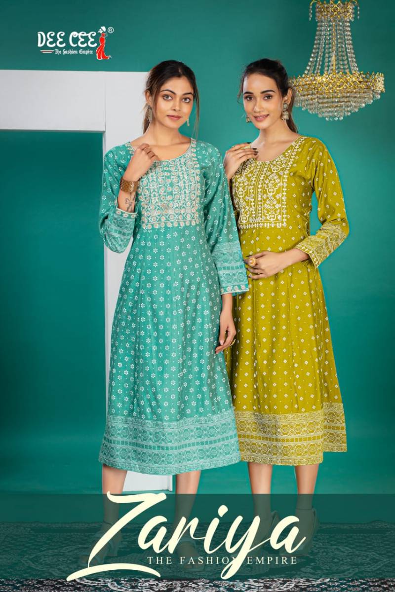 Deecee Zariya Embroidered Anarkali Styled Kurtis Collection