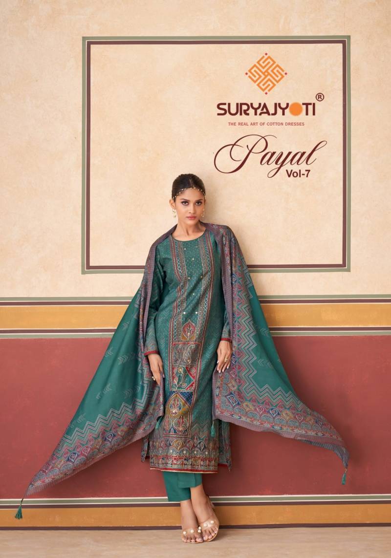 Suryajyoti Payal Vol 7 Modal Printed With Foil Dress Material Collection