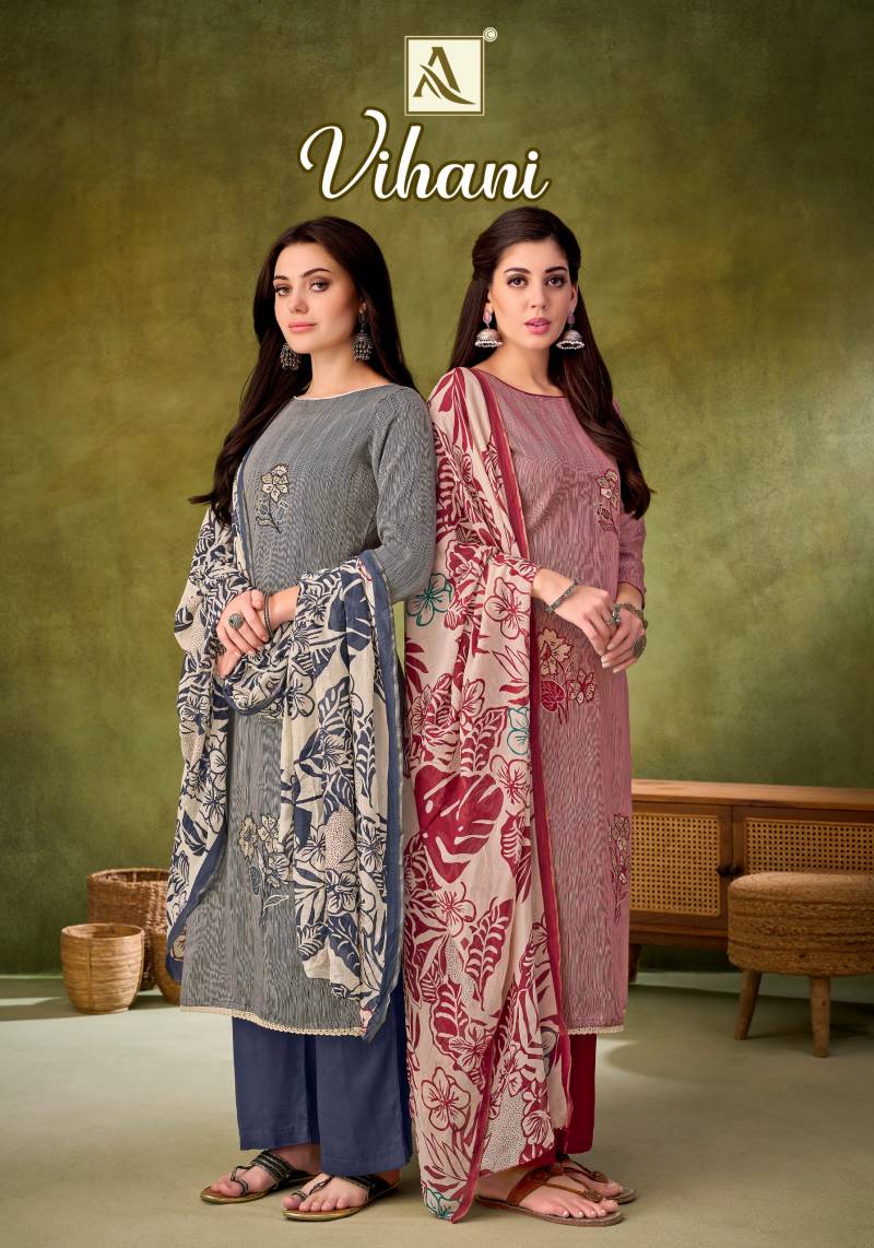 Alok Vihani Embroidered Printed Dress Material Collection