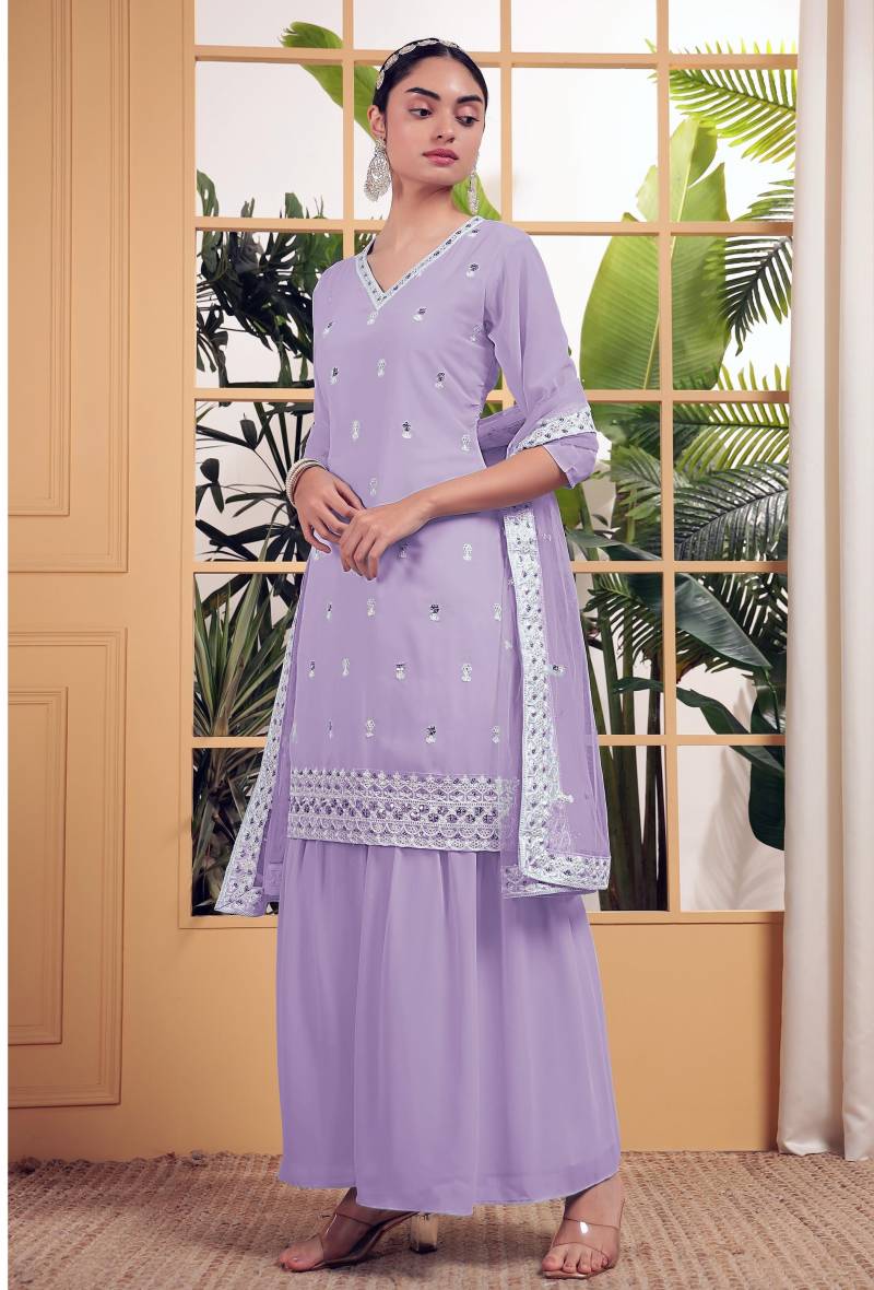 Th 002 A To D Georgette With Sequence Embroidered Salwar Kameez
