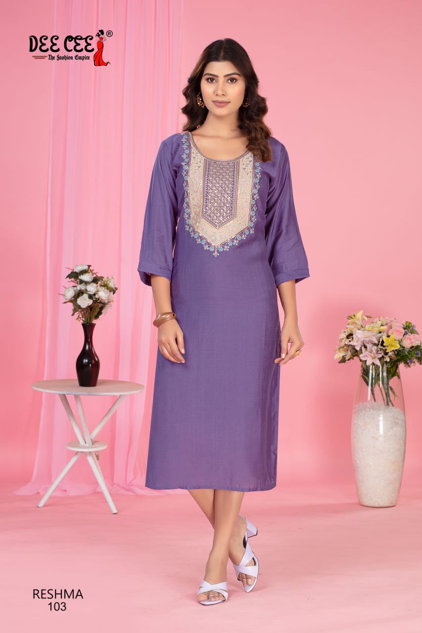 Deecee Reshma Embroidered Straight Kurtis Collection