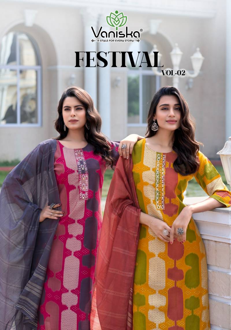 Vaniska Festival Vol 2 Modal Chanderi Printed Kurti Bottom With Dupatta
