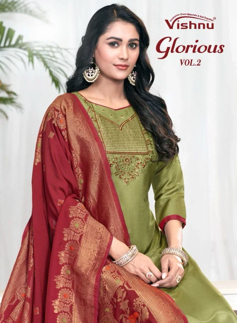 Vishnu Glorious Vol 2 Shimmer Fancy Dress Material Collection