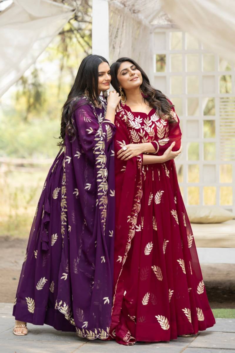Luna Vol 21 Faux Georgette Gown With Dupatta Collection