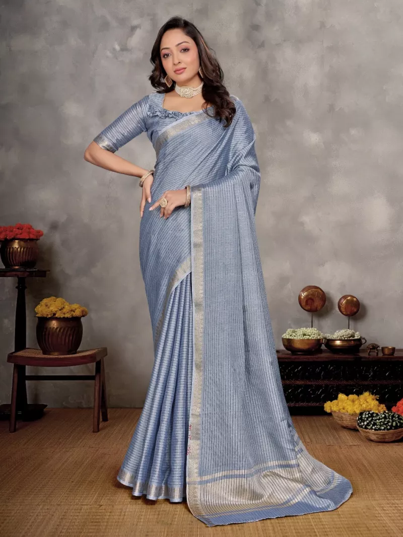 Vc Mohini B Casual Wear Printed Linen Saree Collection