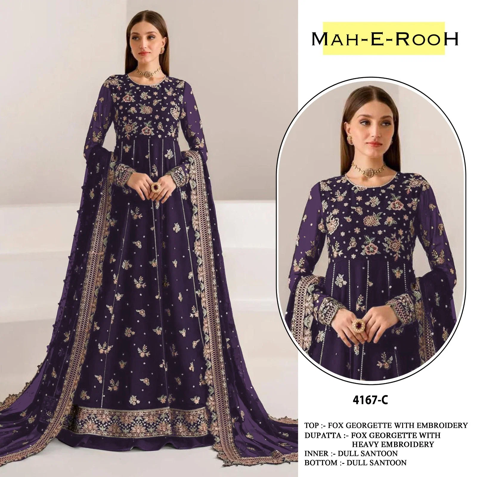 Mah E Rooh 4167 Georgette Salwar Kameez Collection