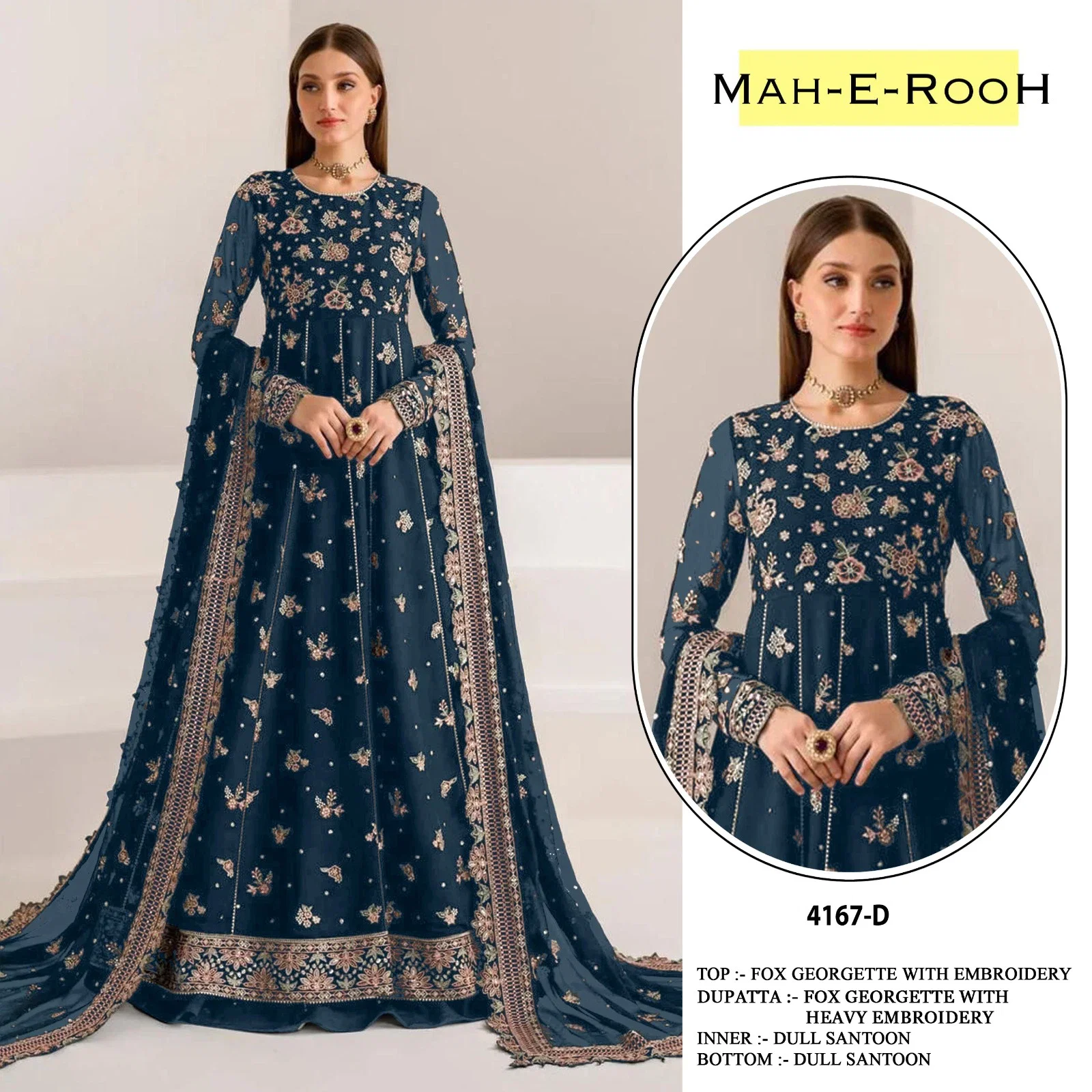 Mah E Rooh 4167 Georgette Salwar Kameez Collection