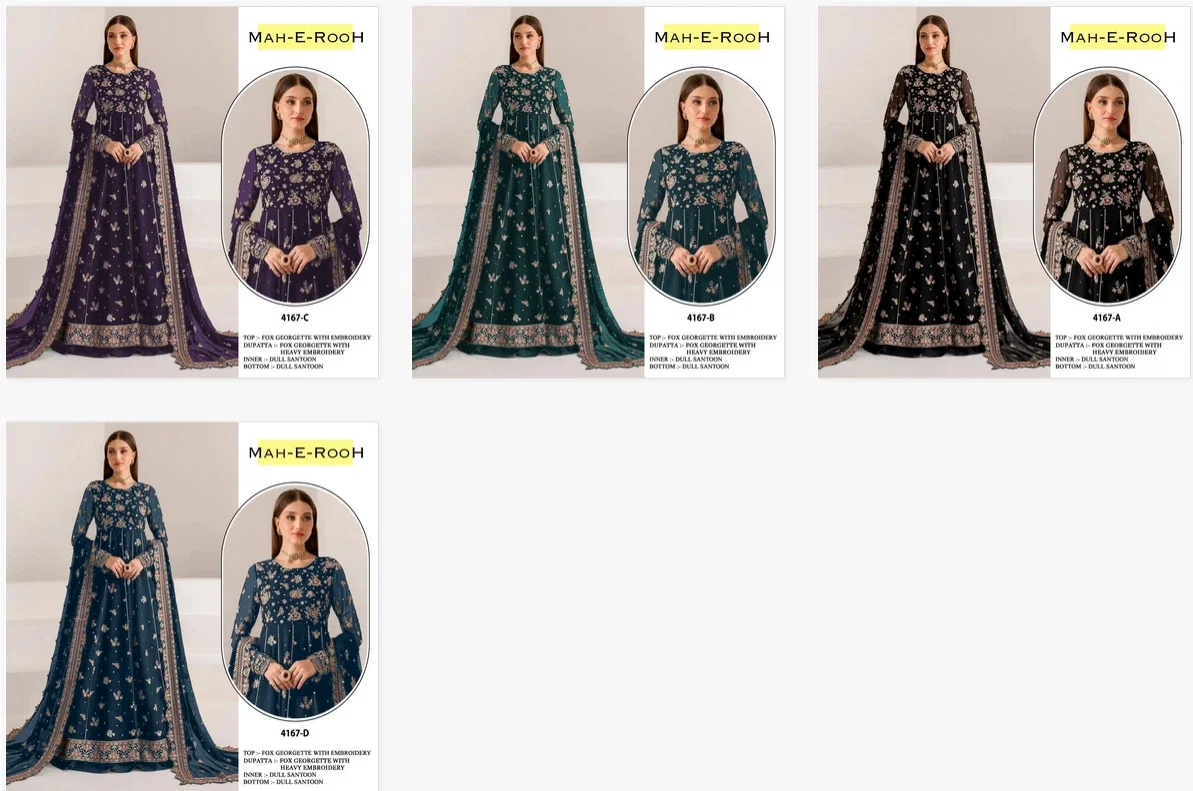 Mah E Rooh 4167 Georgette Salwar Kameez Collection