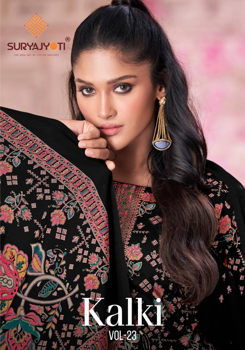 Suryajyoti Kalki Vol 23 Jam Satin Printed Dress Material Collection
