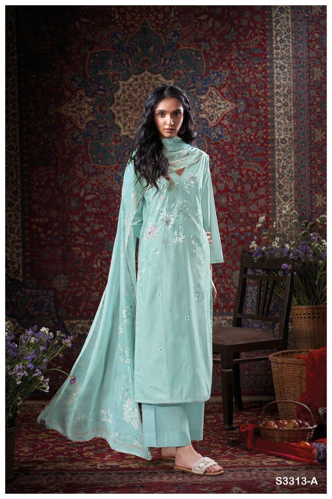 Ganga Bret Cotton Printed Embroidered Salwar Suit Collection