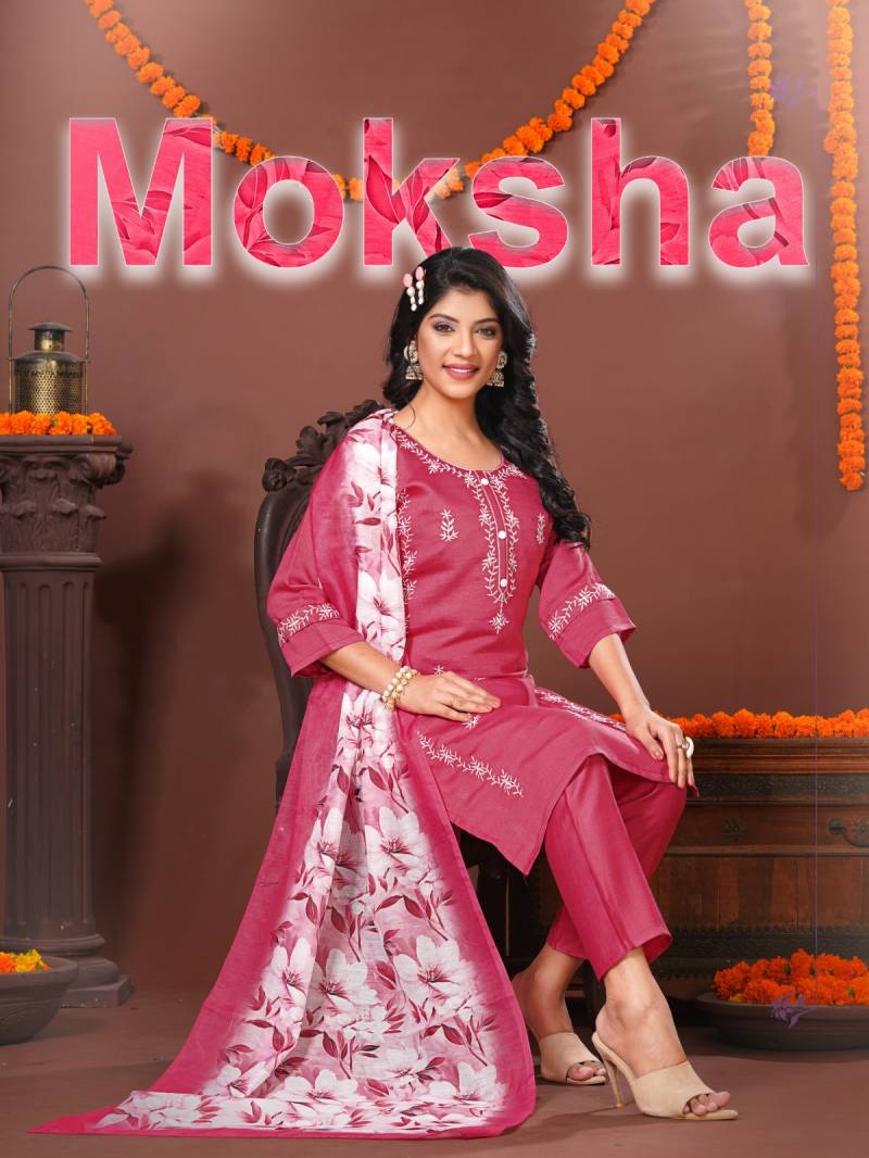 Dee Pee Moksha Festive Wear Silk Kurti Bottom With Dupatta Collection