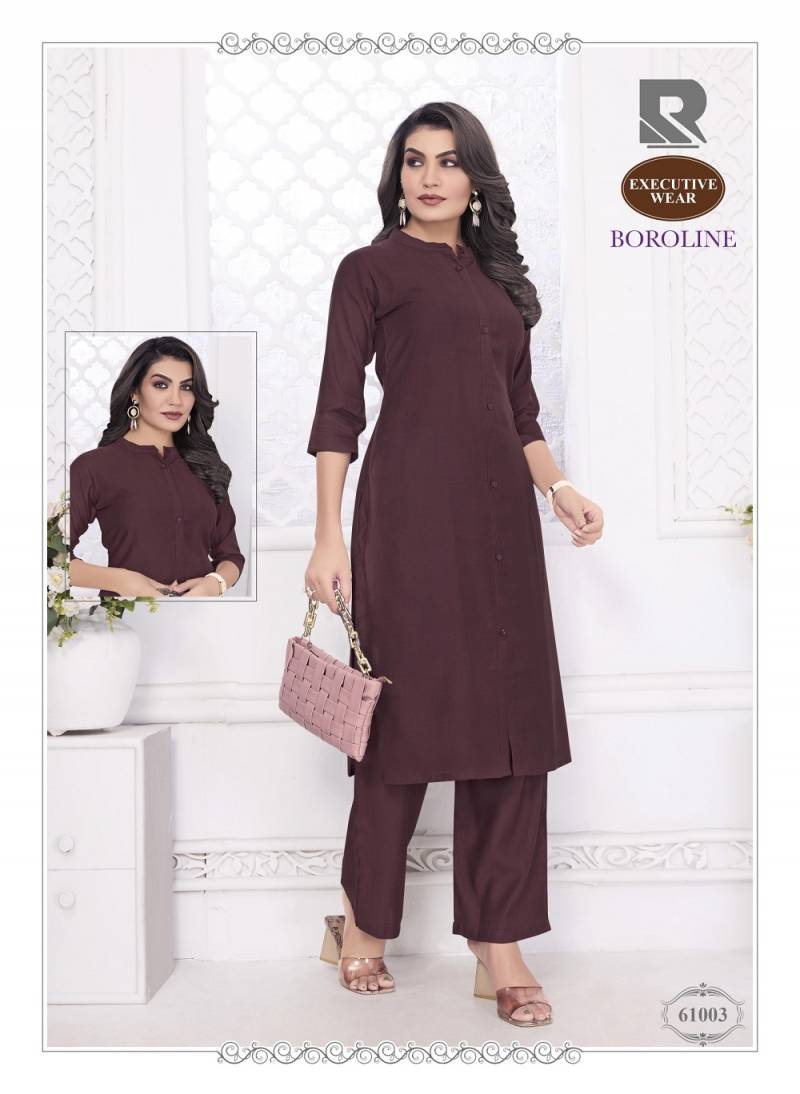 Rashi Boroline Casual Wear Silk Kurti With Bottom Collection