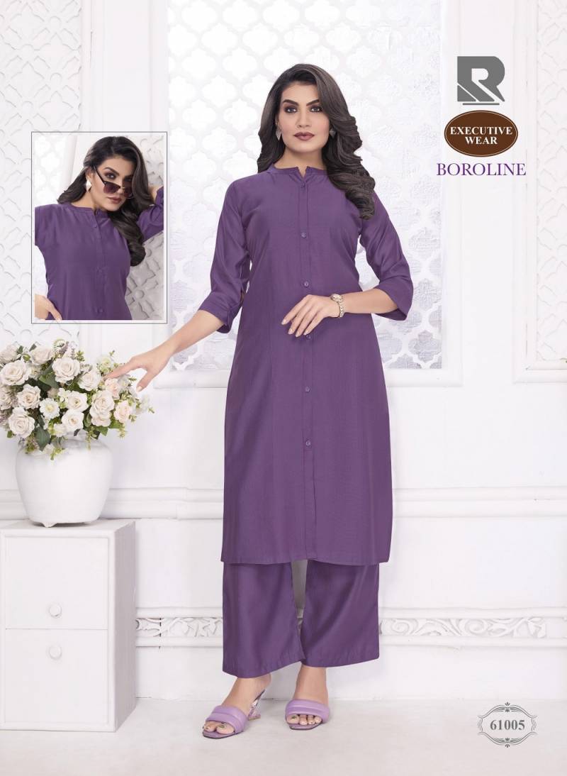 Rashi Boroline Casual Wear Silk Kurti With Bottom Collection