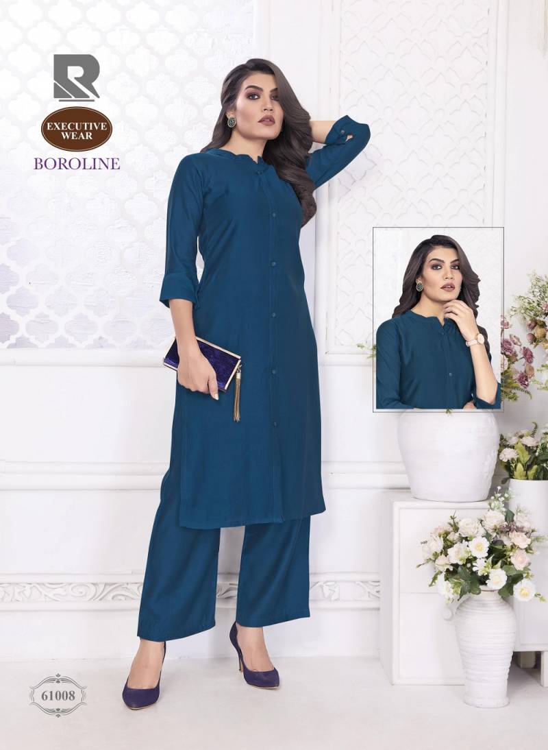 Rashi Boroline Casual Wear Silk Kurti With Bottom Collection