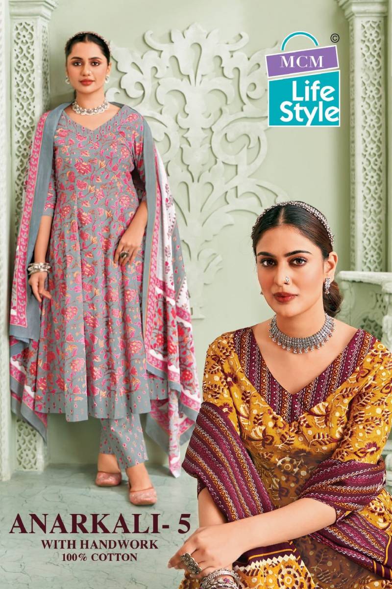Mcm Anarkali Vol 5 Printed Cotton Readymade Dress Collection