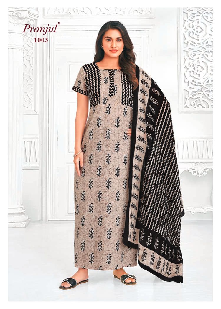Pranjul Pratishtha Vol 10 Cotton Nighty Gown With Dupatta Collection
