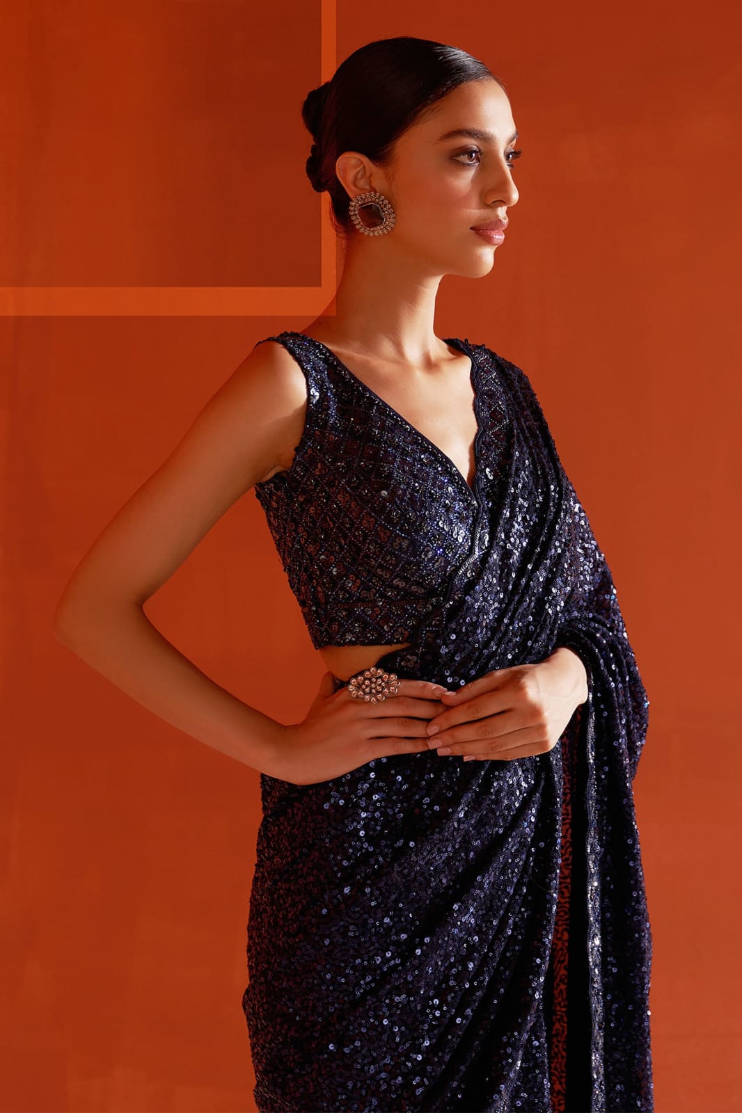 DR 3440 Faux Georgette Party Wear Seuence Embroidered Bollywood Saree Collection