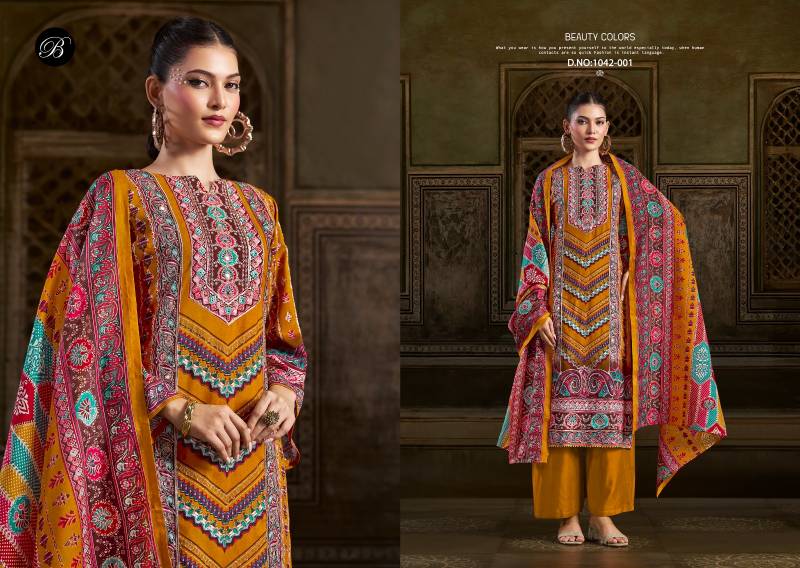 Belliza Musafir Viscose Rayon Printed Dress Material Collection