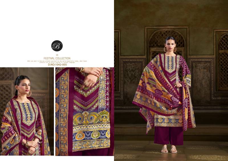 Belliza Musafir Viscose Rayon Printed Dress Material Collection