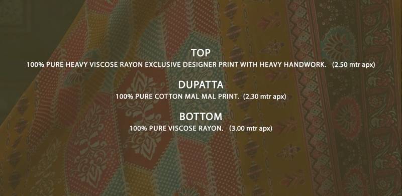 Belliza Musafir Viscose Rayon Printed Dress Material Collection