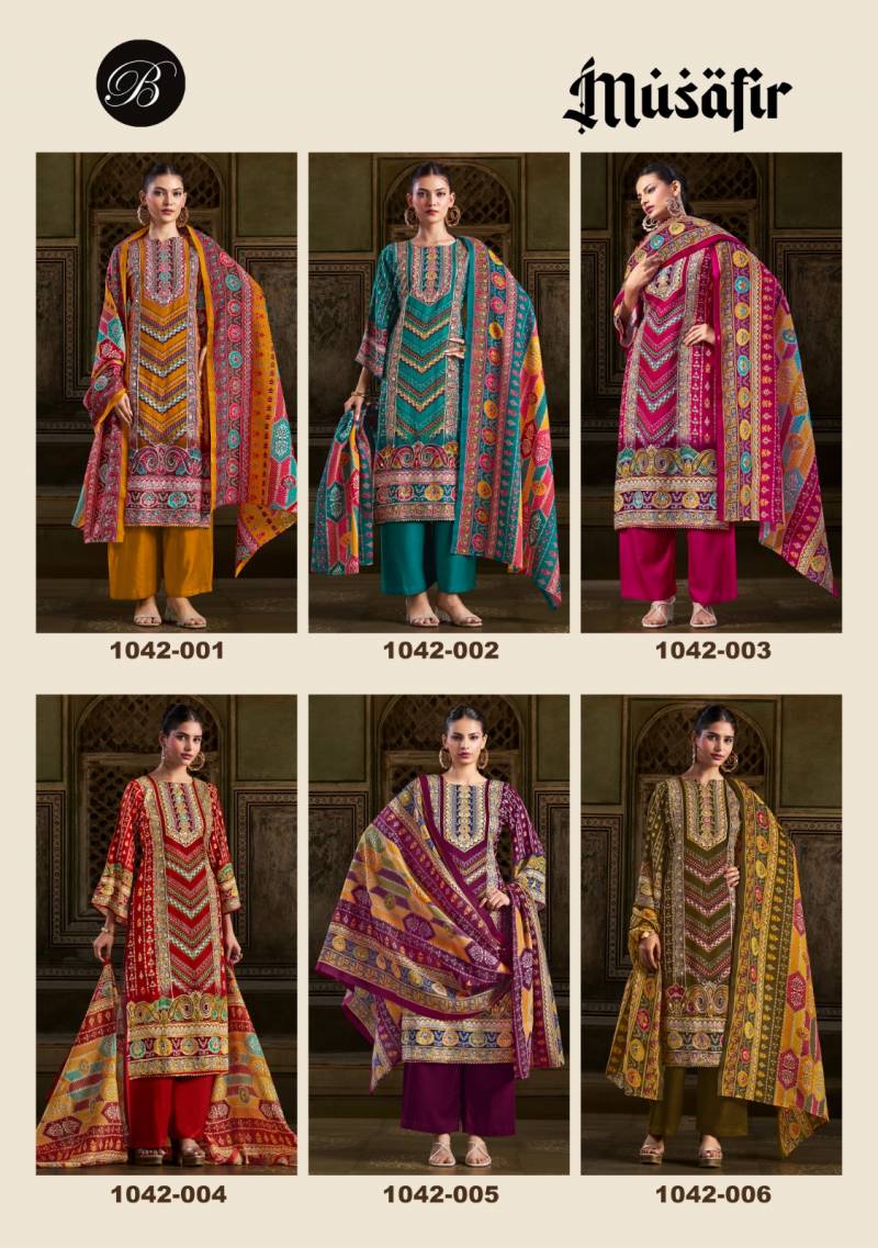 Belliza Musafir Viscose Rayon Printed Dress Material Collection