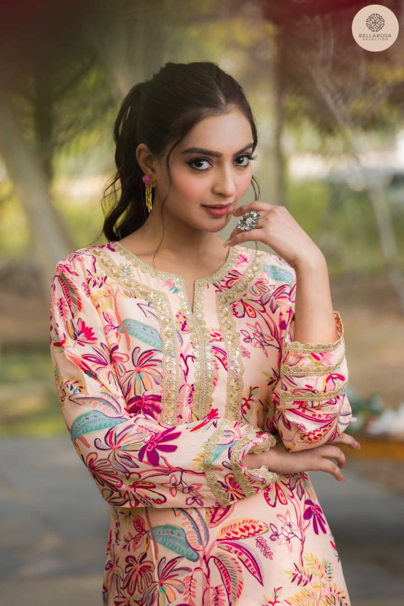 Bellarosa Morani Natural Crepe Digital Printed Co Ord Set Collection