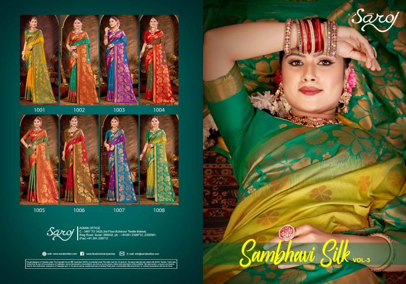 Saroj Sambhavi Silk Vol 3 Latest Designer Wedding Wear Silk Saree Collection