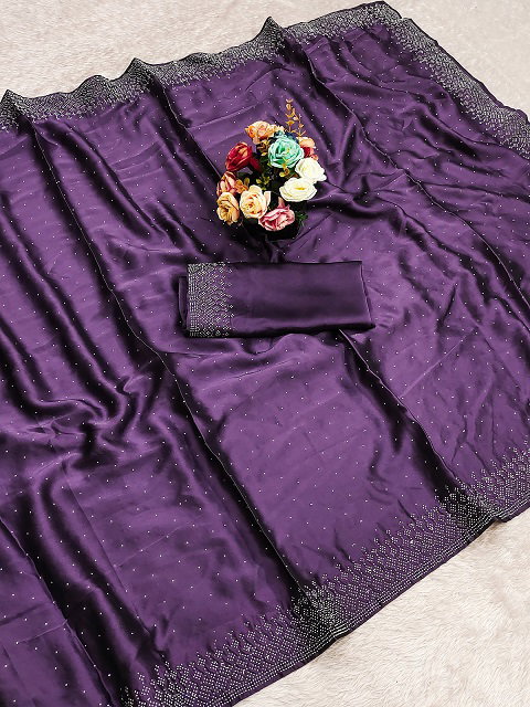 Meera 266 Party Wear Diamond Worked Rangoli Saree with Un Stitched Blouse