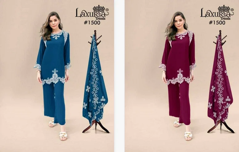 Laxuria Trendz 1500 Vichitra Silk Tunic Ready Made Collection