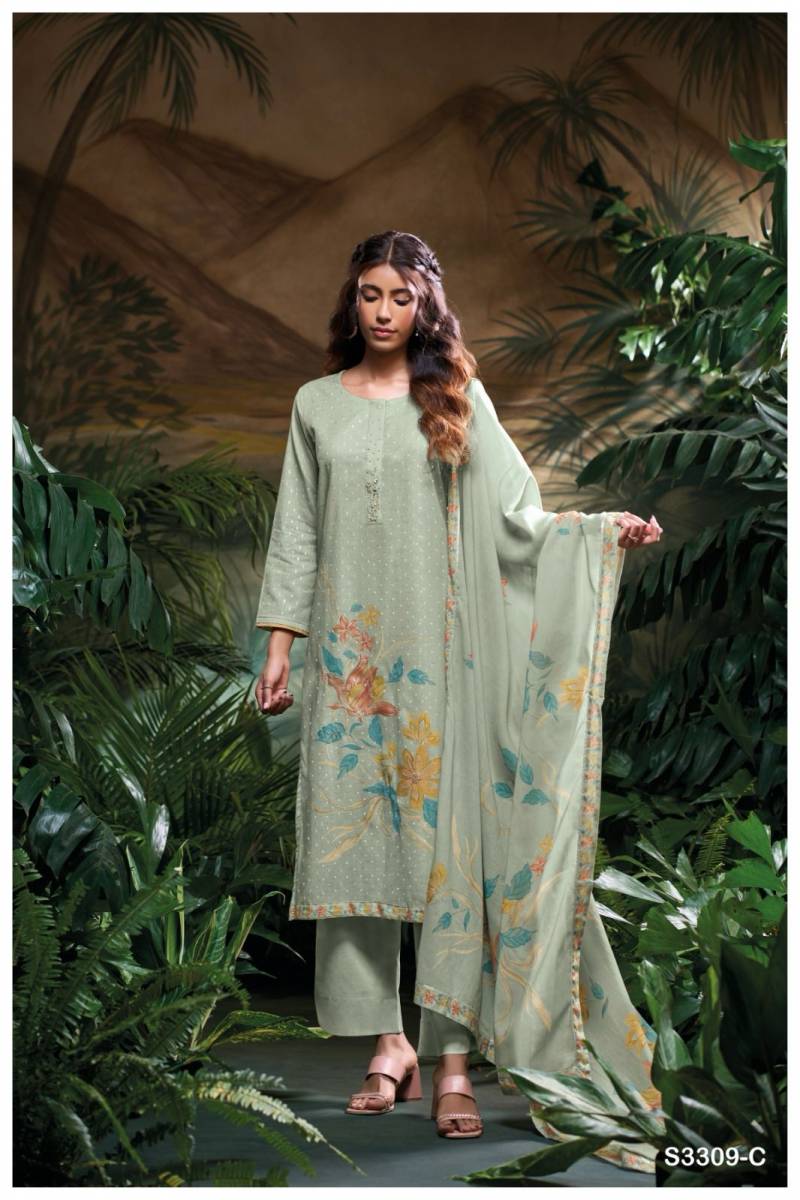 Ganga Kasia Cotton Printed Embroidered Salwar Suit Collection