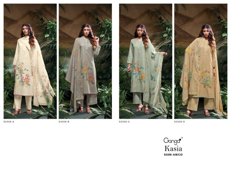 Ganga Kasia Cotton Printed Embroidered Salwar Suit Collection