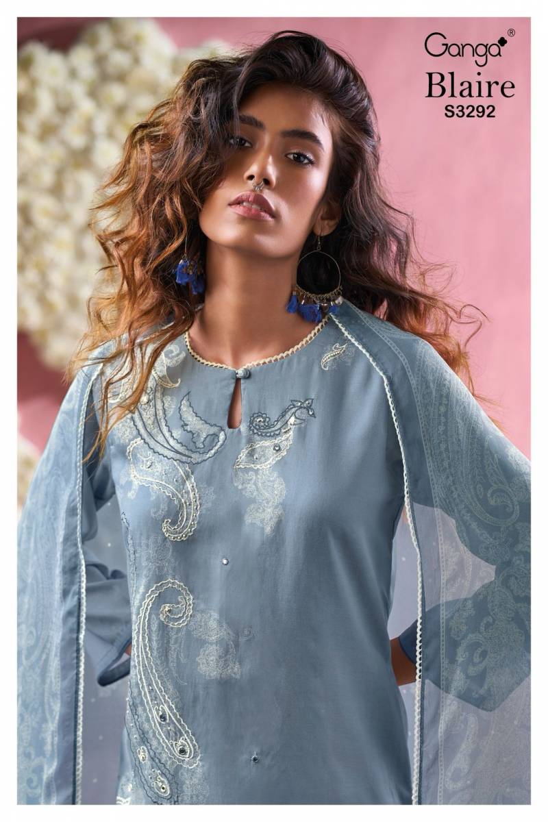 Ganga Blaire Mal Printed Embroidered Salwar Suit Collection