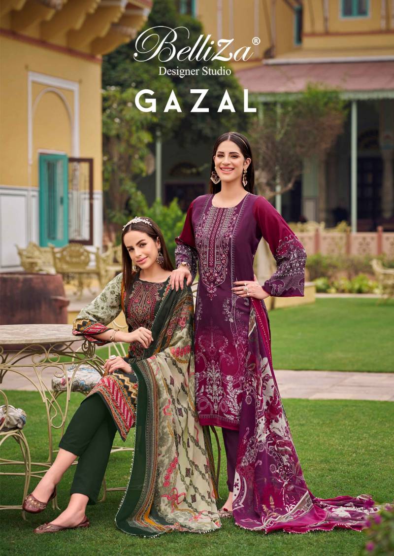 Belliza Gazal Vol 2 Crepe Embroidered Dress Material Collection