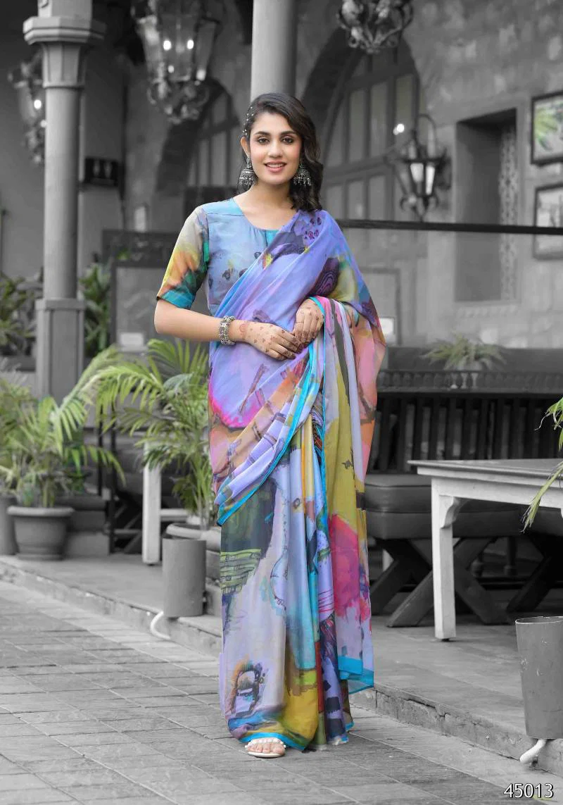Ashwini Vol 1 Printed Georgette Ready To Wear Saree Collection