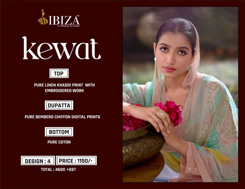 Ibiza Kewat Linen Khadi Printed Salwar Kameez Collection