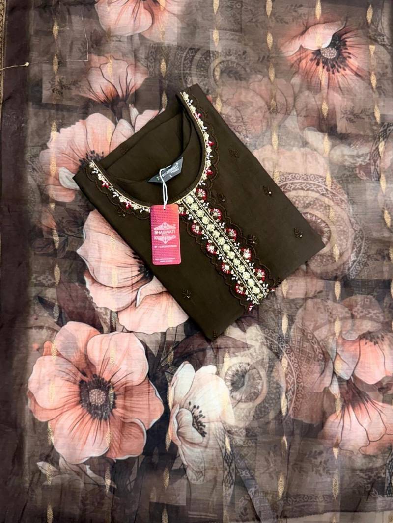 Bhagwati Nisha Roman Silk Kurti Bottom With Dupatta Collection