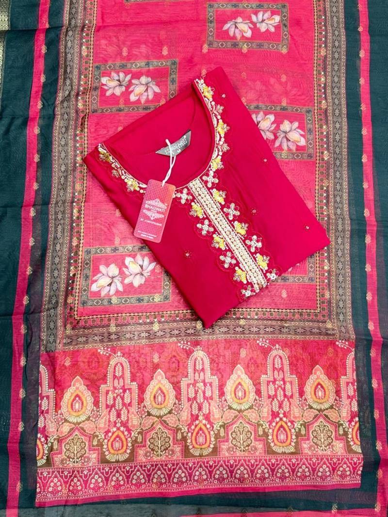 Bhagwati Nisha Roman Silk Kurti Bottom With Dupatta Collection