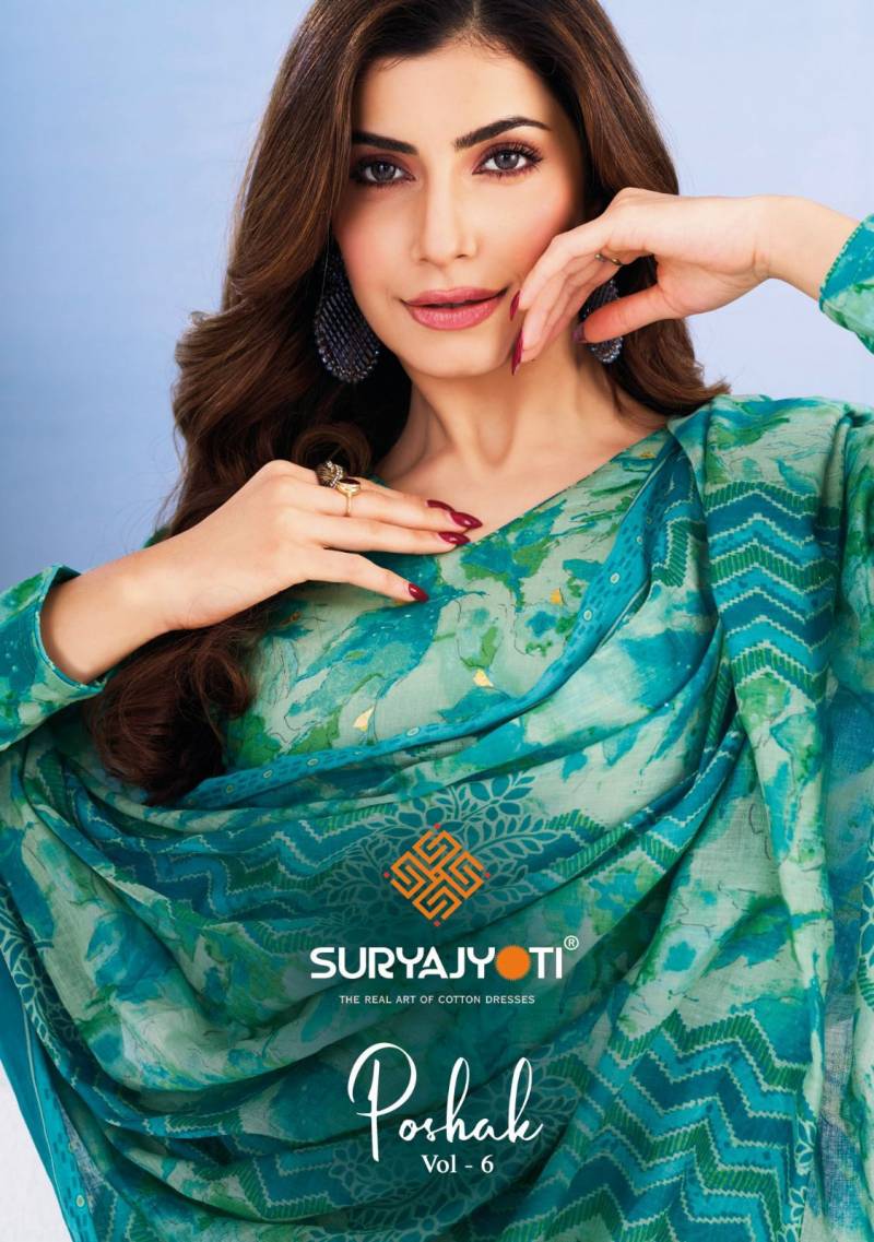 Suryajyoti Poshak Vol 6 Cotton Foil Printed Readymade Collection