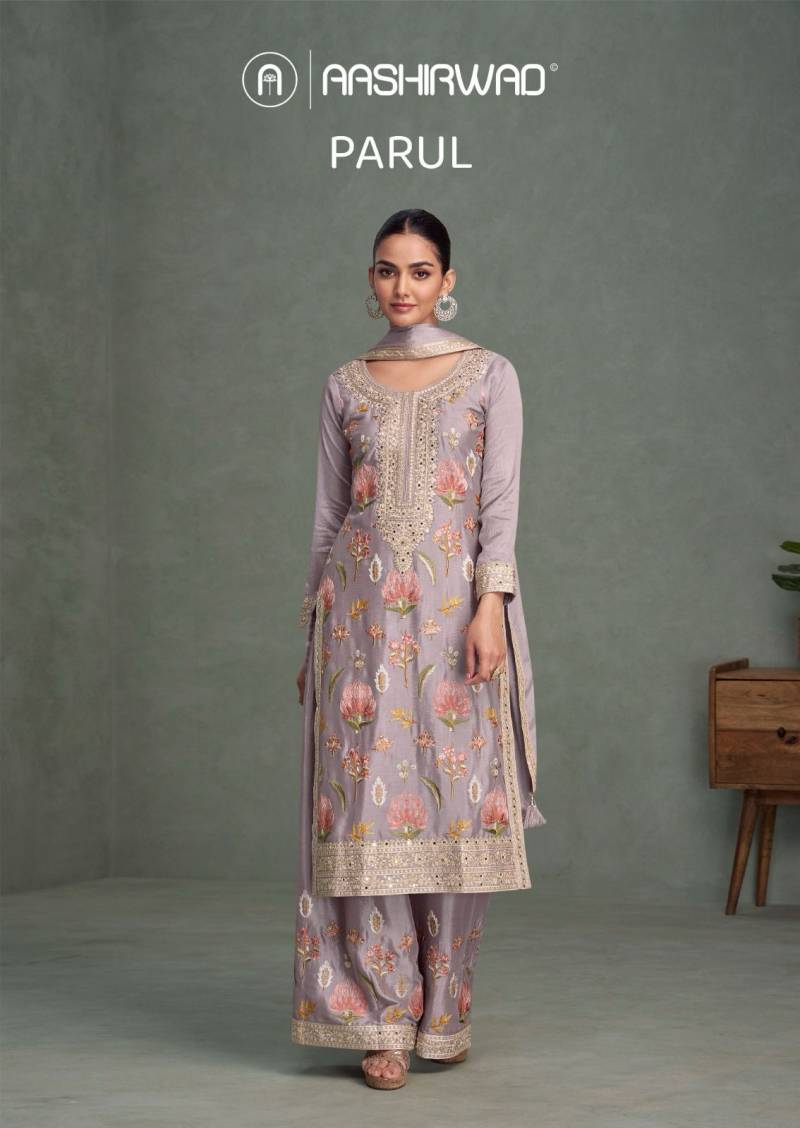 Aashirwad Parul Chinon Silk Designer Salwar Kameez Collection