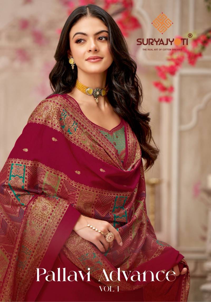 Suryajyoti Pallavi advance Vol 1 Jam Satin Dress Material Collection