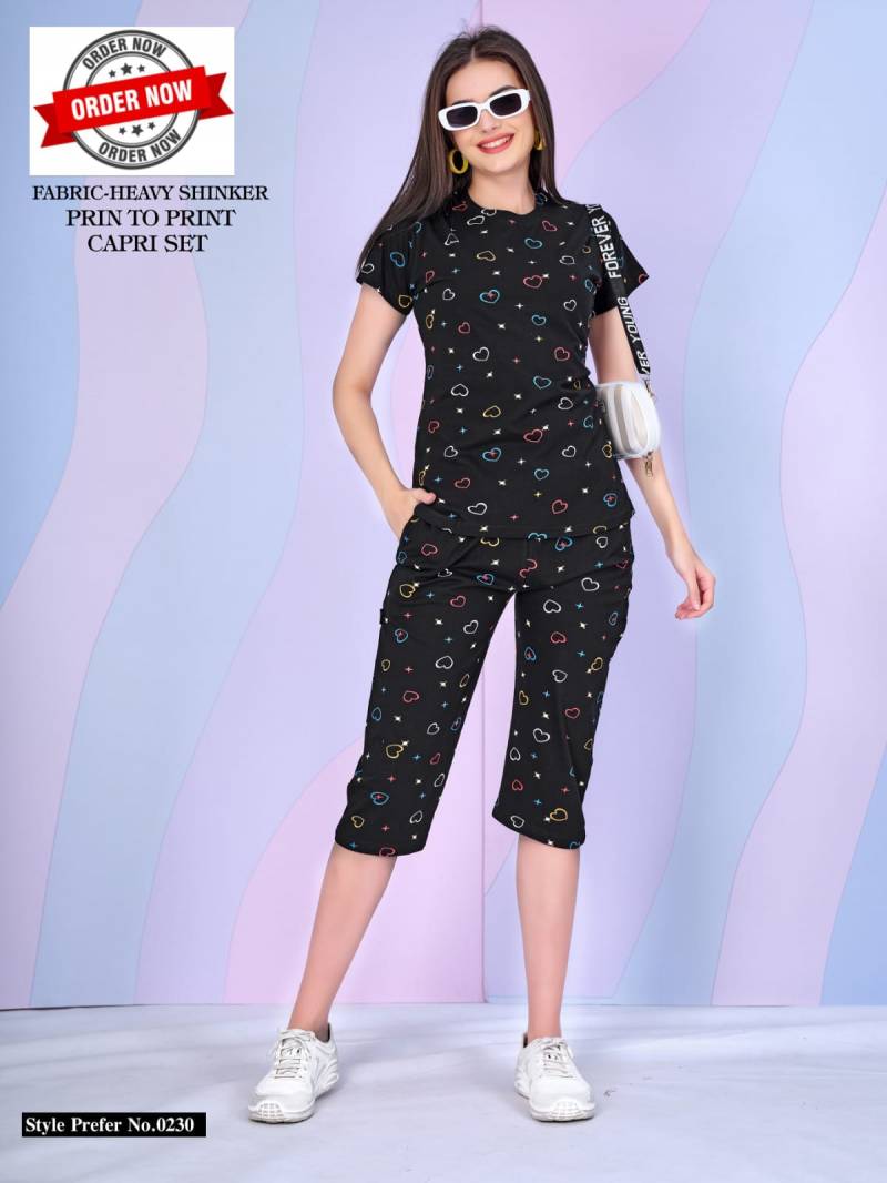 Summer Special Vol At 0230 Hosiery Cotton Capri Night Suits Collection