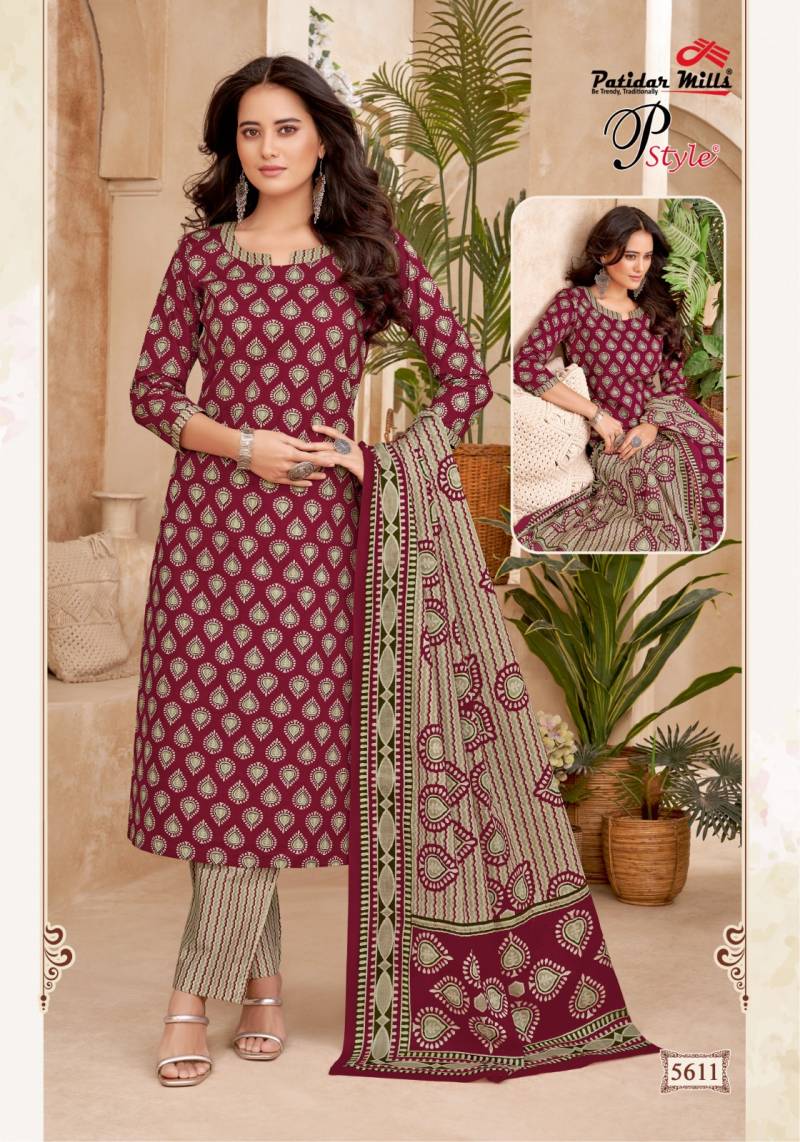Patidar P Style Vol 56 Cotton Printed Dress Material Collection
