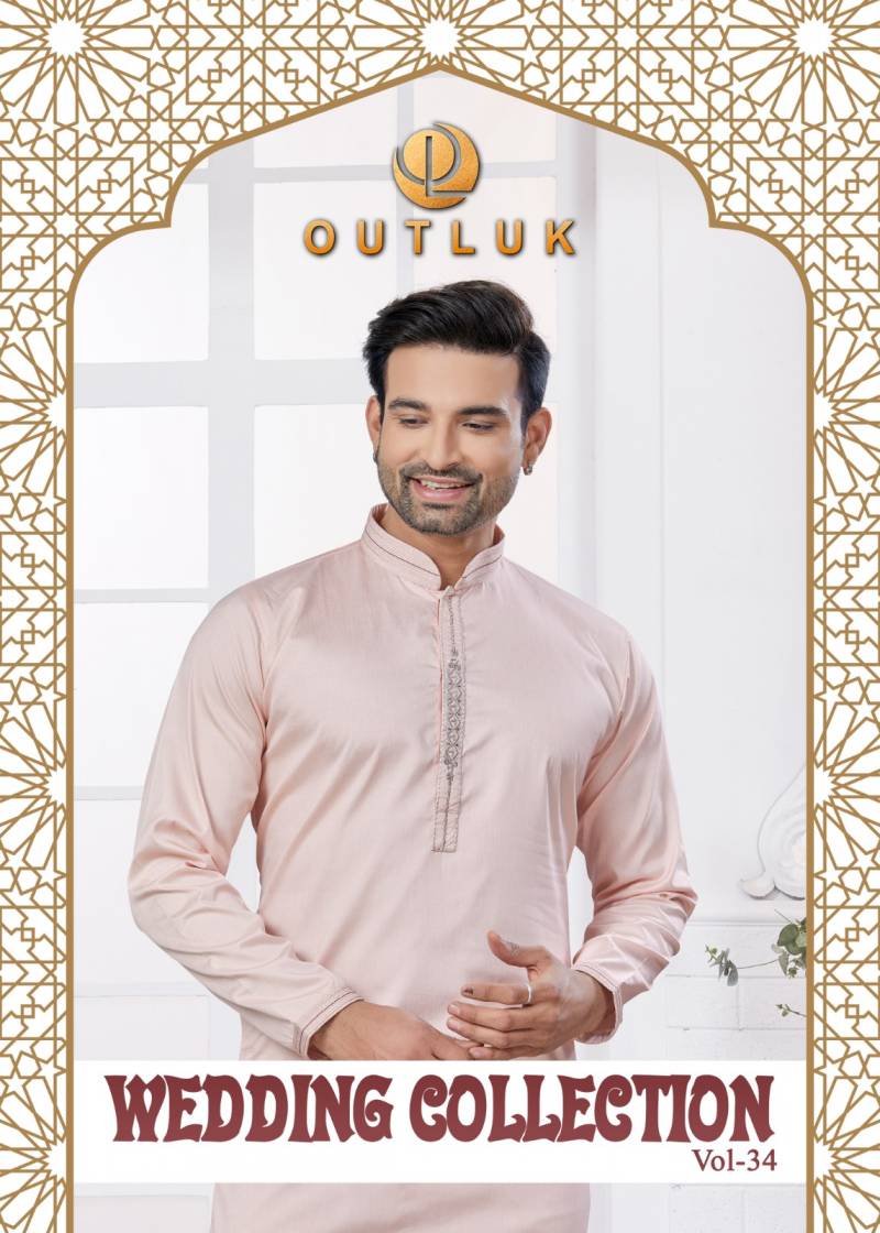 Outluk Wedding Collection Vol 34 Cotton Kurta With Pajama Collection