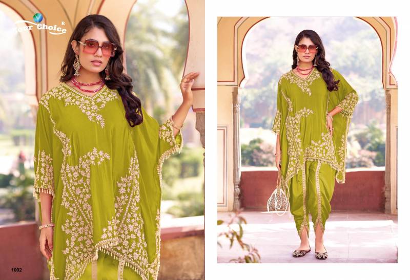 Your Choice Apex Chinon Designer Kaftan With Dhoti Collection