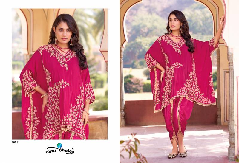 Your Choice Apex Chinon Designer Kaftan With Dhoti Collection
