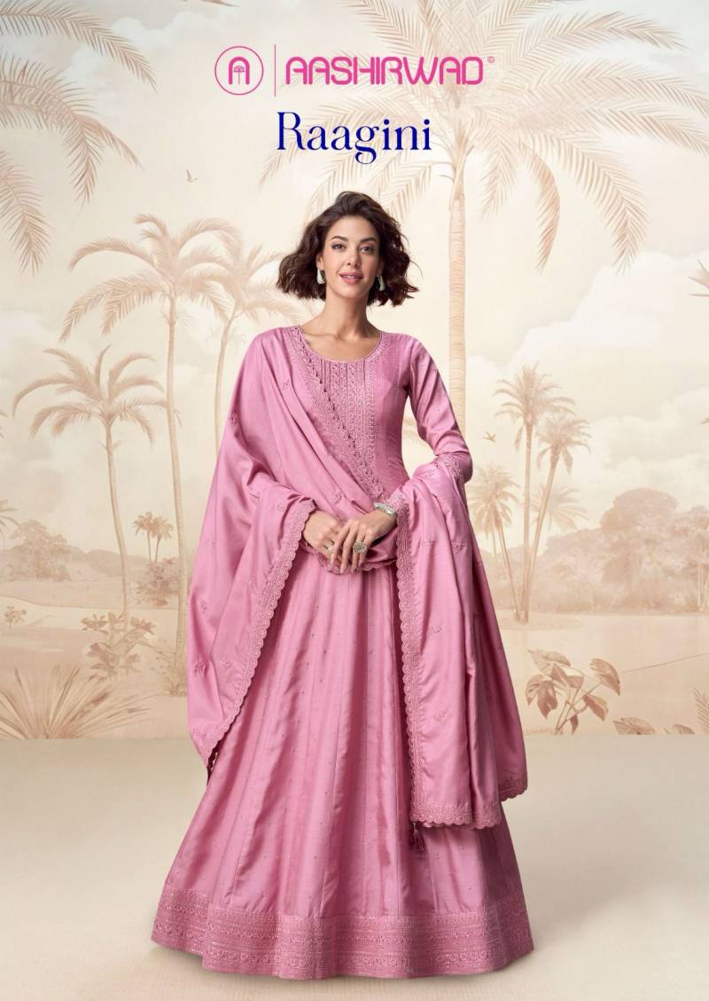 Aashirwad Raagini Silk Designer Gown With Dupatta Collection